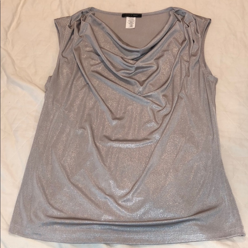 Jennie & Marlis silver sleeveless blouse